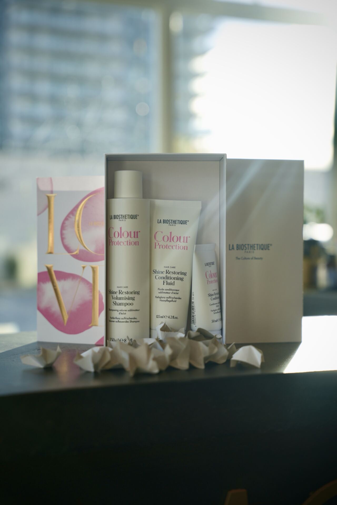 La Biosthetique hair care set on display