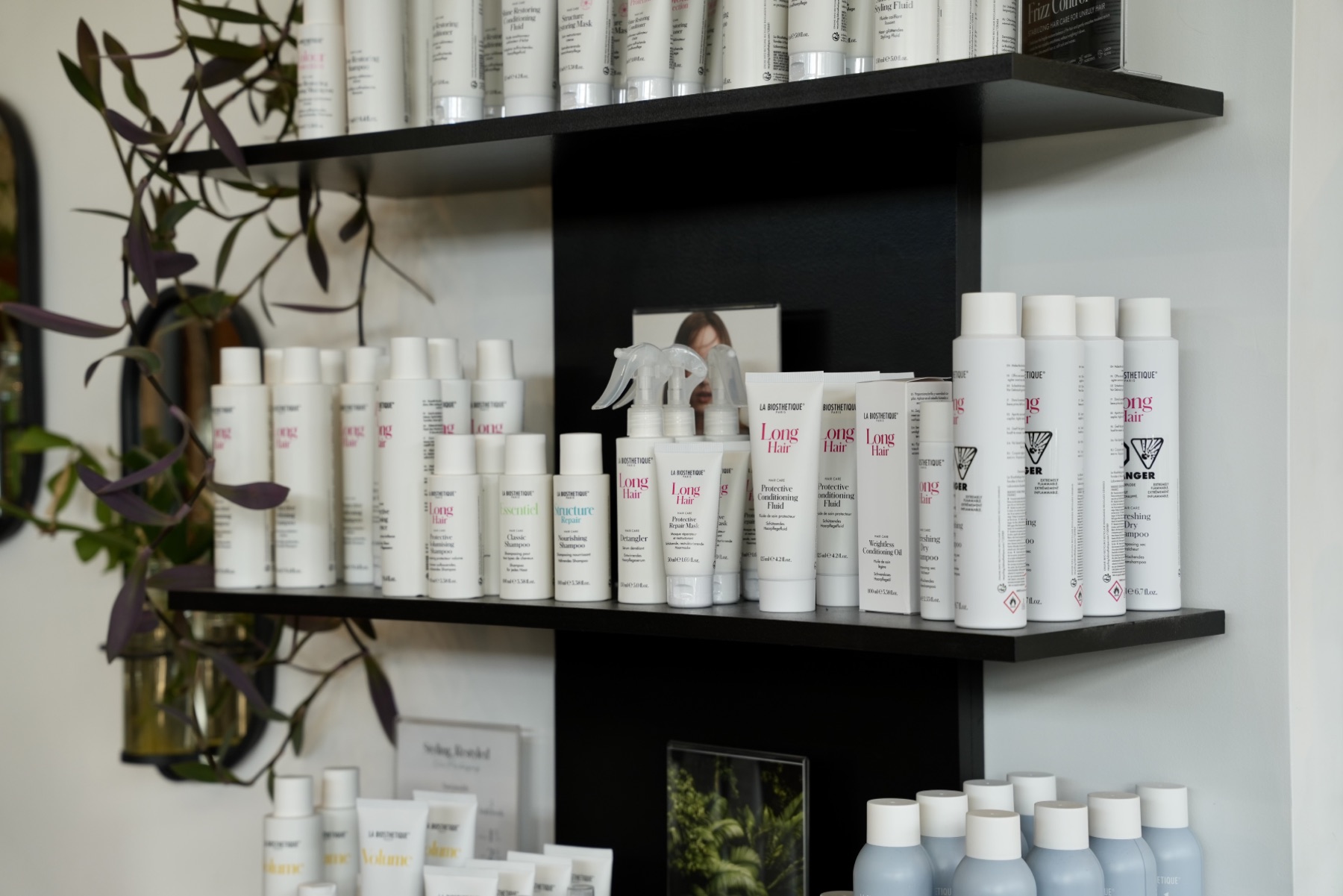 La Biosthetique Paris product shelf at MOD Salon in Kelowna
