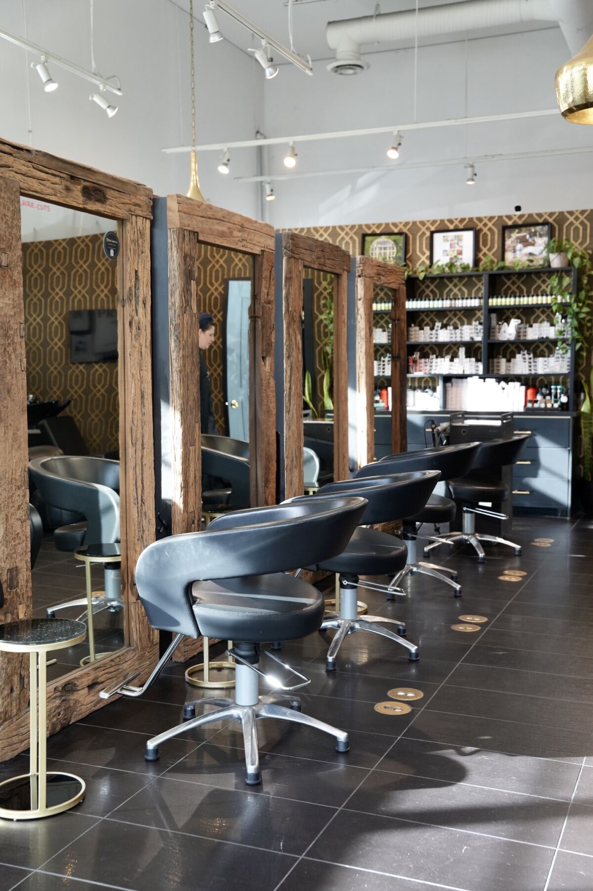 Styling stations and mirrors at MOD Salon in Kelowna